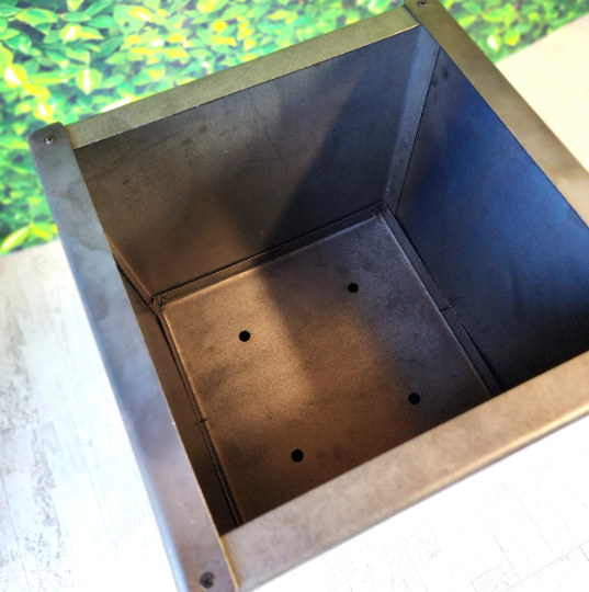 Pedestal Metal Planter - 12" x 30" Tall & 12" x 24" Tall Planter - Drop in Ready with Shelf - Unique Planter - Minimalist