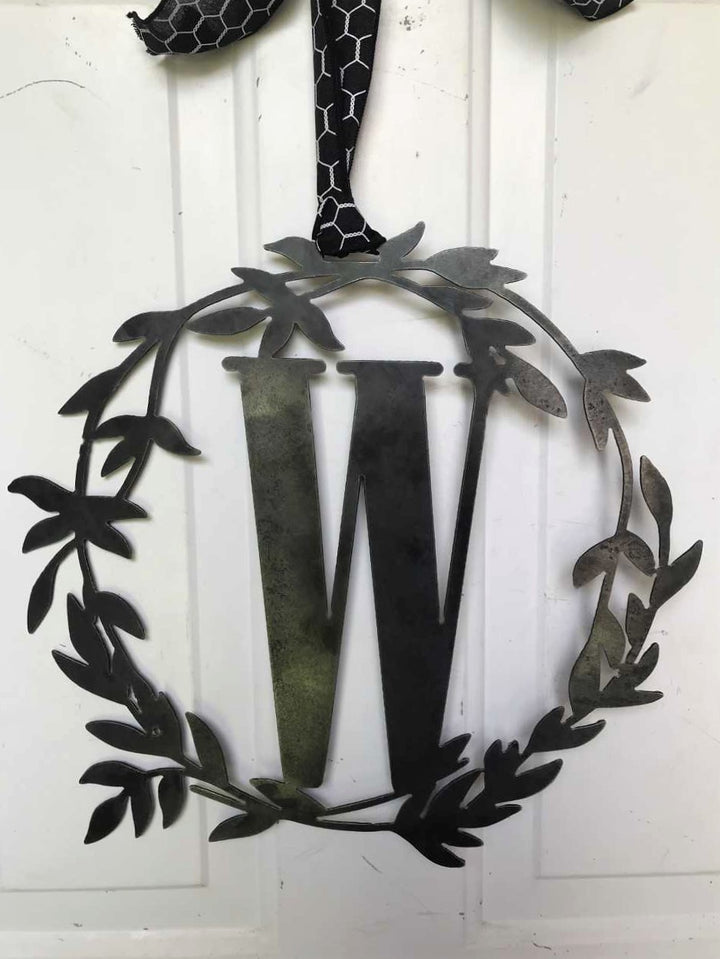 Custom Metal Monogram Fall Wreath - Personalized Gift - Home Decor - Wedding Gift - Front Door Decor - Realtor Closing Gift