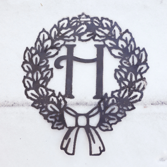 Custom Metal Monogram Christmas Wreath