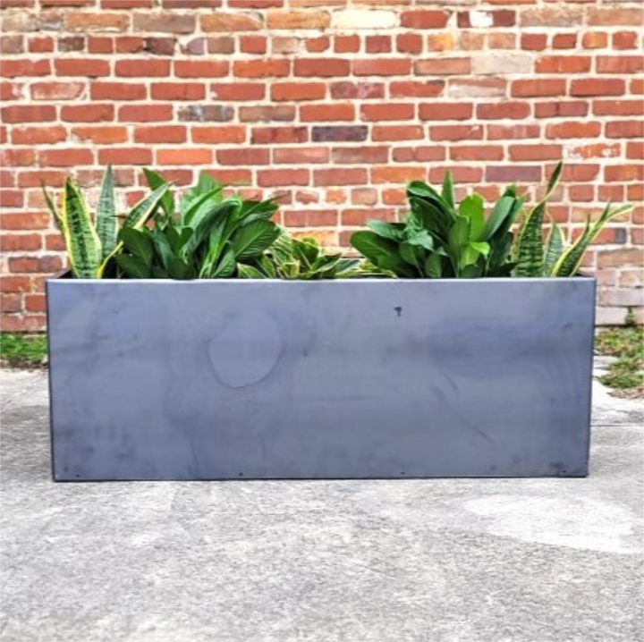 Metal Trough Planter 48" x 24" x 18"- Giant Rectangular Planter - Perennial Planter Pot - Unique Planter - Minimalist