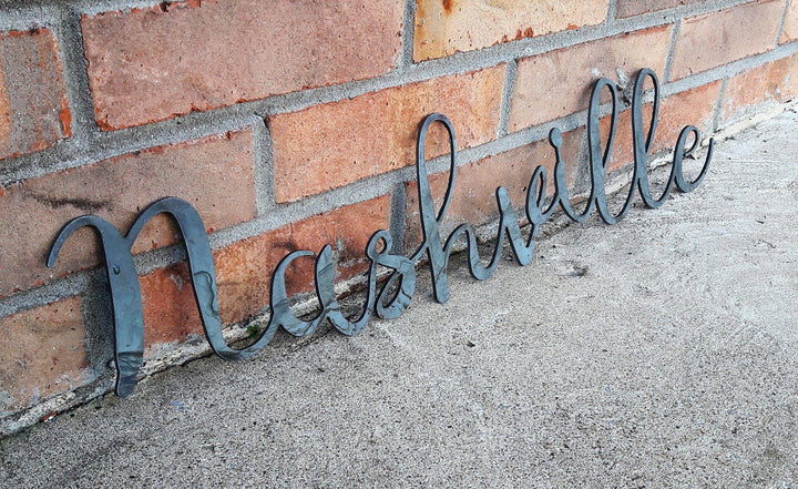 Cursive Word Metal Wall Decor - Nashville