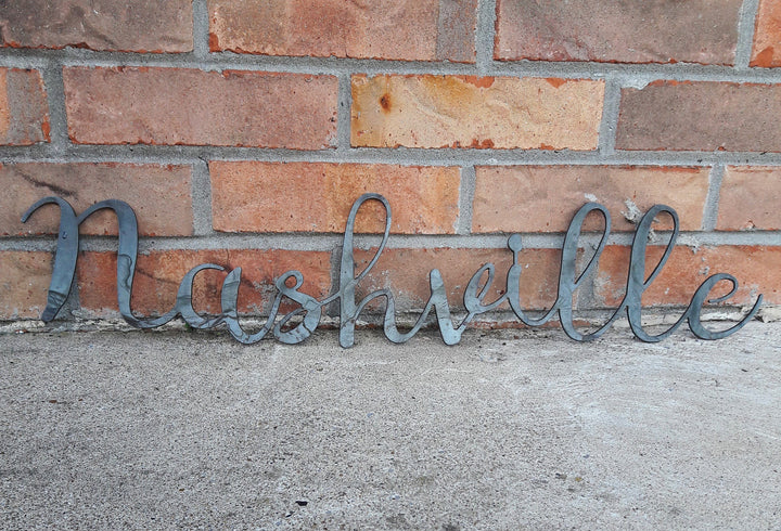 Cursive Word Metal Wall Decor - Nashville