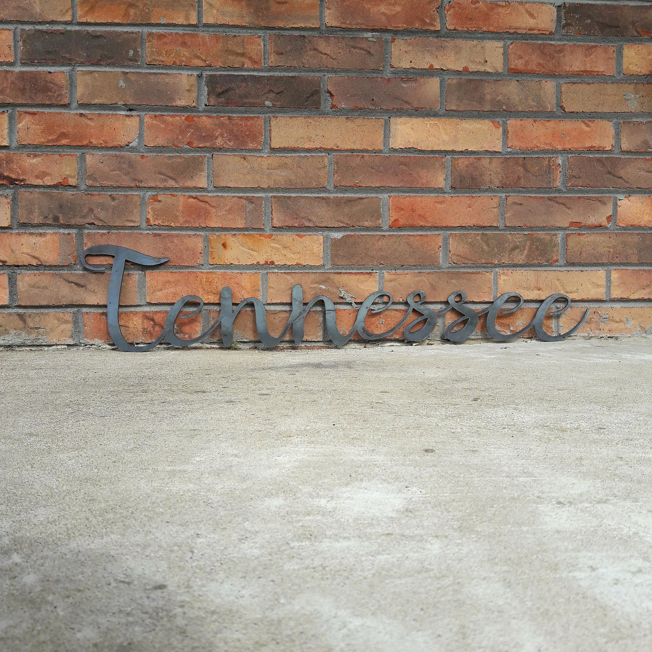 Metal Tennessee Sign - Cursive Word Wall Decor - Volunteer State Art