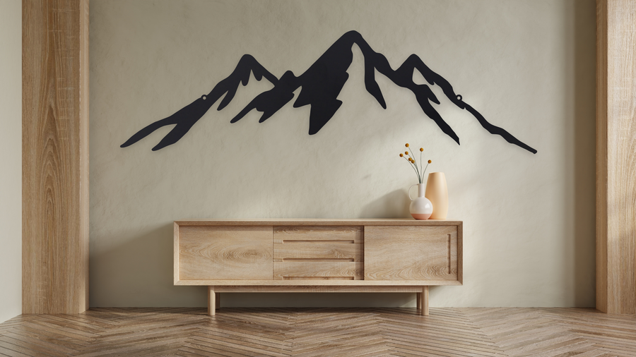 Mountain Peak Sign - Mountain Silhouette - Mountain Wall Art