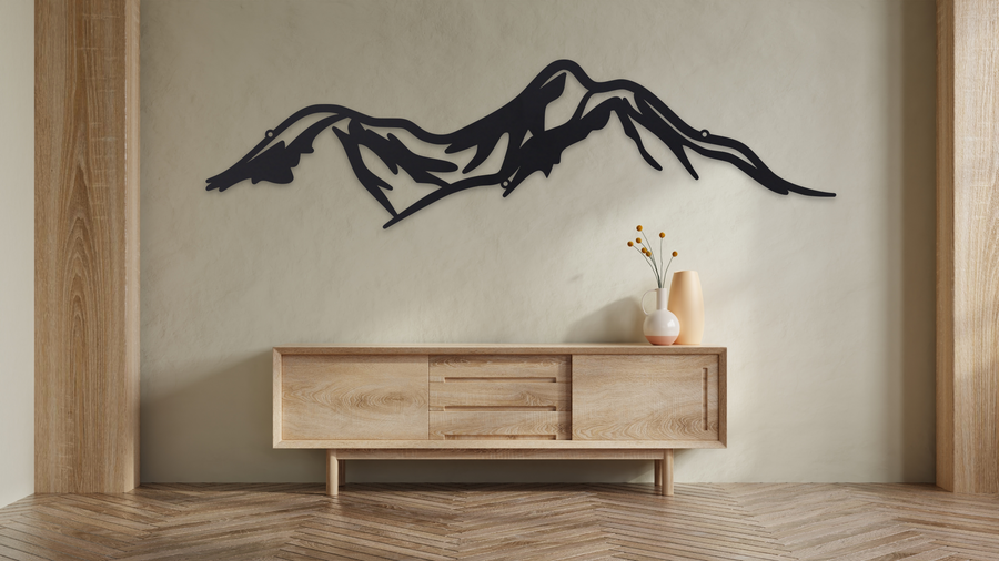 Metal Mountain Range Sign - Mountain Wall Art