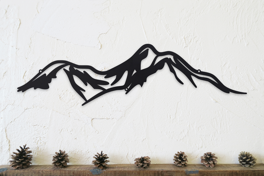 Metal Mountain Range Sign - Mountain Wall Art