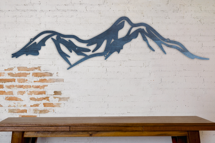Metal Mountain Range Sign - Mountain Wall Art