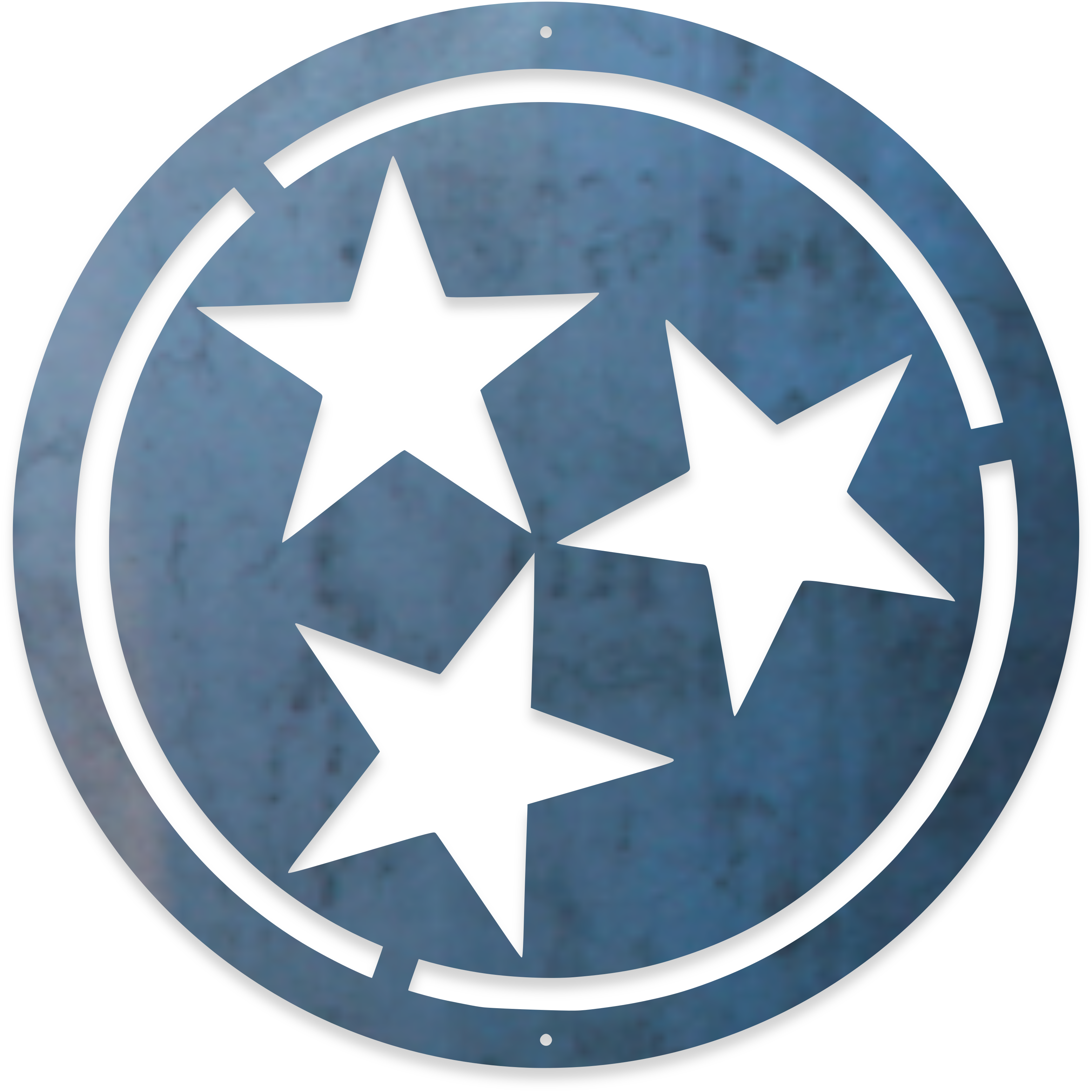 Tennessee Tristar Metal Wall Art – Rustic State Flag Stars Sign