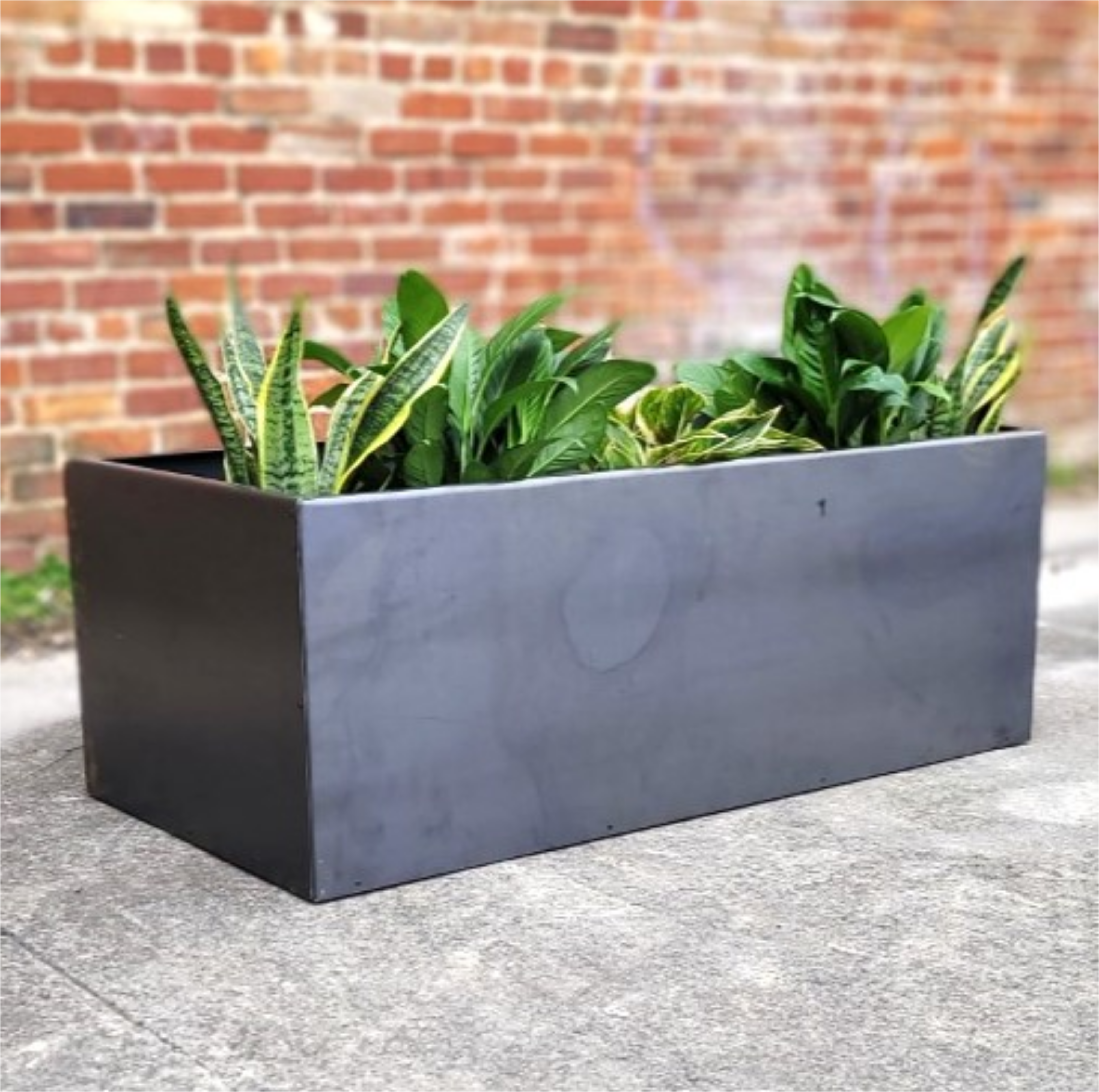 rectangular pots for plants Giant Rectangular Planter 48" x 24" x 18" - Raw Steel