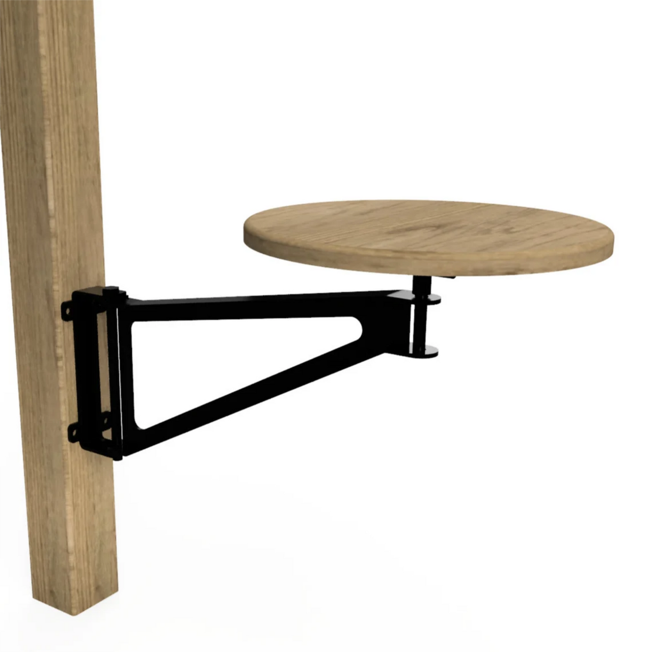 Metal Swing Away Bar Stool With Wooden Seat - 17.5" Swing Arm - Open Design