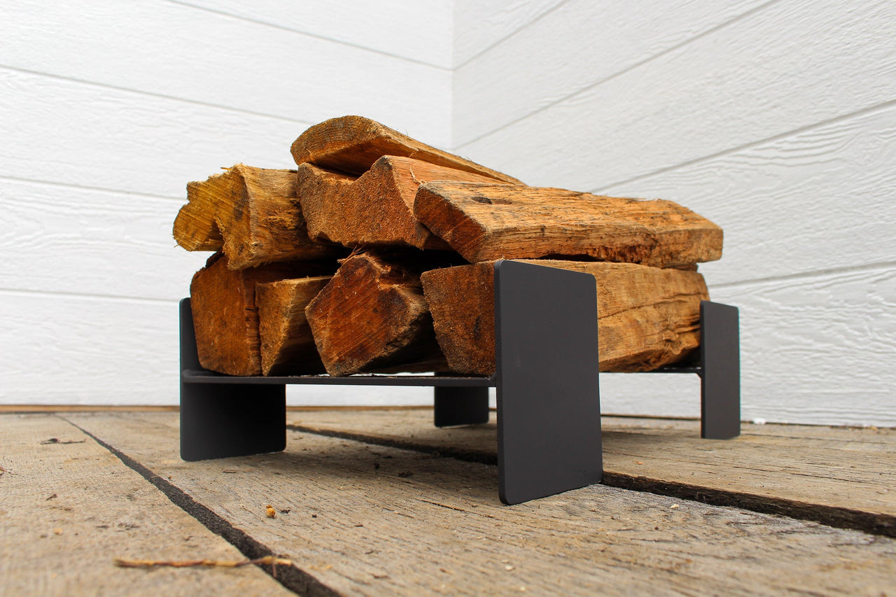 2-PACK Adjustable Steel Firewood Holder - Indoor Fireplace Wood Rack - Outdoor Firewood Rack - Portable Wood Stack - 12" x 5"- Free Shipping - Maker Table