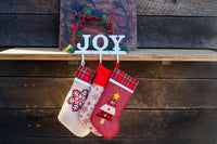 Thumbnail for 3-PACK Heavy JOY Stocking Holder - FREE SHIPPING, Sleigh, Heavy, Unique, Use on Mantel, Stairs, or Shelf, Holiday Gift for All - Maker Table