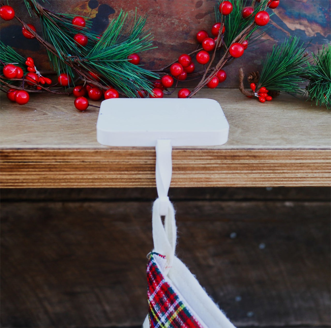 4-Pack Heavy Stocking Hanger - Minimalist Christmas Mantel Decor - Heavy Duty Stocking Holder - Shelf Stocking Holder - Personalized Gift - Maker Table