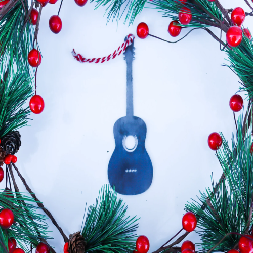 Acoustic Guitar Christmas Ornament - Holiday Stocking Stuffer Gift - Tree Home Decor