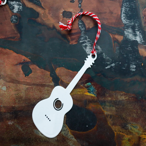 Acoustic Guitar Christmas Ornament - Holiday Stocking Stuffer Gift - Tree Home Decor