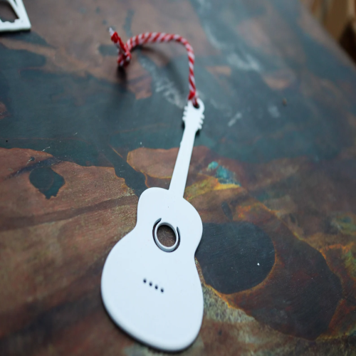 Acoustic Guitar Christmas Ornament - Holiday Stocking Stuffer Gift - Tree Home Decor