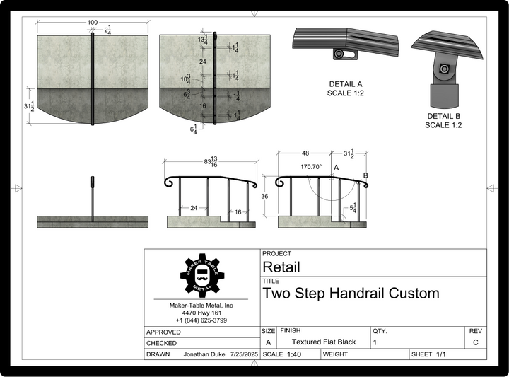 Custom Listing for James (Custom Handrail)