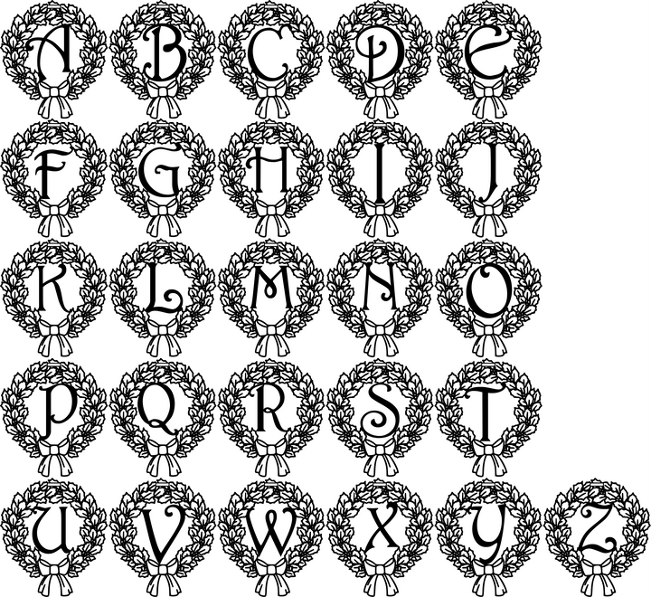 Custom Metal Monogram Christmas Wreath
