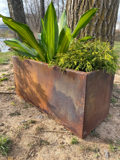 DIY Build Your Own Metal Planter 30" x 12" x 14" - Medium Rectangular Planter - Tall Metal Planter - Outdoor Indoor Planter - Planter Box