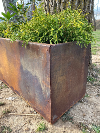 DIY Build Your Own Metal Planter 30" x 12" x 14" - Medium Rectangular Planter - Tall Metal Planter - Outdoor Indoor Planter - Planter Box