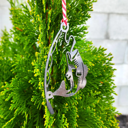 Bass Fishing Metal Ornament – Rustic Steel Christmas Ornament for Fishermen | Handmade in Tennessee