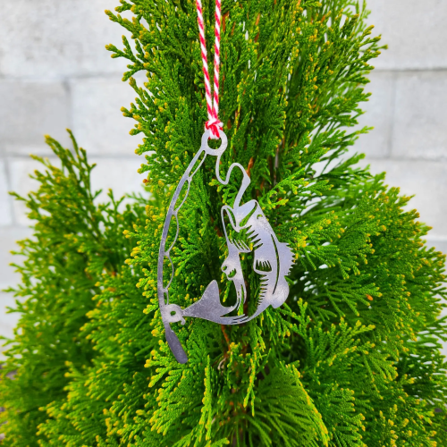 Bass Fishing Metal Ornament – Rustic Steel Christmas Ornament for Fishermen | Handmade in Tennessee