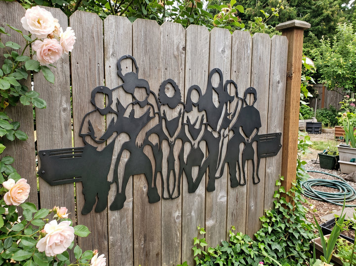 Custom Family Silhouette Metal Wall Art – Cut From Your Photo – Large Steel Indoor & Outdoor Sign