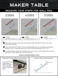 Thumbnail for Skinny Round Metal Handrail with Square Returns - ADA Compliant Return Wall Mount Grab Rail - Modern Stair Rail