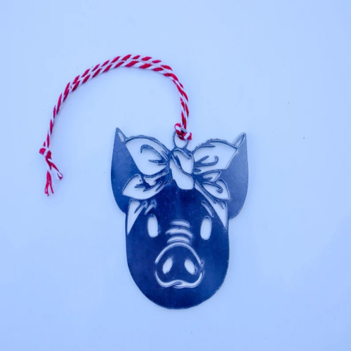 Sassy Piglet Christmas Ornament