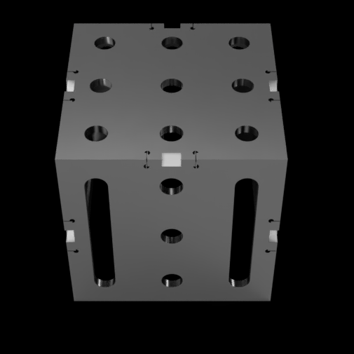UMT/GMT Slotted Maker Block, view 2 – handmade laser cut metal by Maker Table