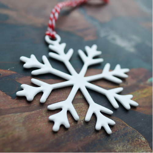 Traditional Snowflake Christmas Ornament - Holiday Stocking Stuffer Gift - Tree Home Decor