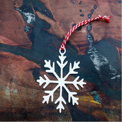 Traditional Snowflake Christmas Ornament - Holiday Stocking Stuffer Gift - Tree Home Decor