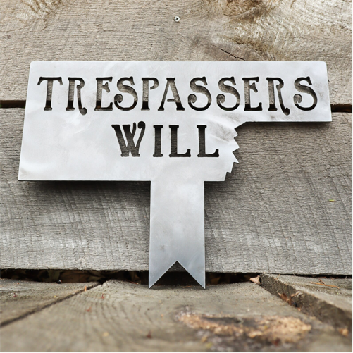 Winnie the Pooh Trespassers Will Garden Sign - Kids Room Nursery Metal Art