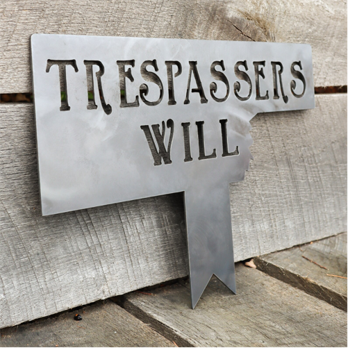 Winnie the Pooh Trespassers Will Garden Sign - Kids Room Nursery Metal Art