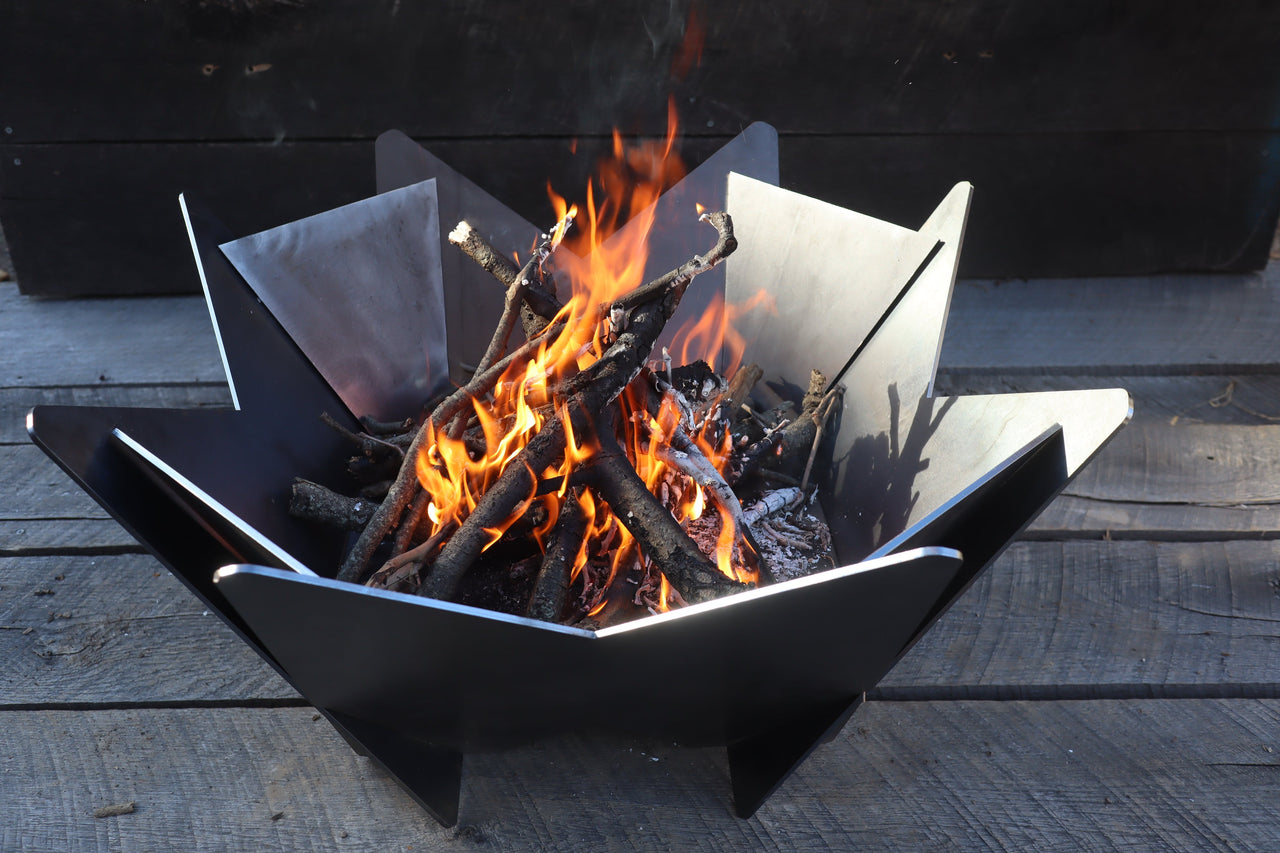 Abstract Fire Pit - Geometric Fire Ring - Steel Fire Place - Modern Backyard - Wood Burning - Maker Table