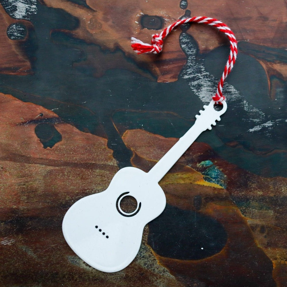 Acoustic Guitar Christmas Ornament - Holiday Stocking Stuffer Gift - Tree Home Decor - Maker Table