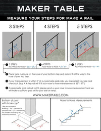 Thumbnail for Adjustable Metal Handrail with Modern Design - Make A Rail Grab Rail - Minimalist Stair Decor - Maker Table