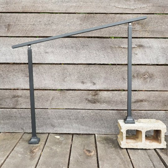 Adjustable Metal Handrail with Rustic Design - Make A Rail Grab Rail - Farmhouse Stair Decor - Maker Table