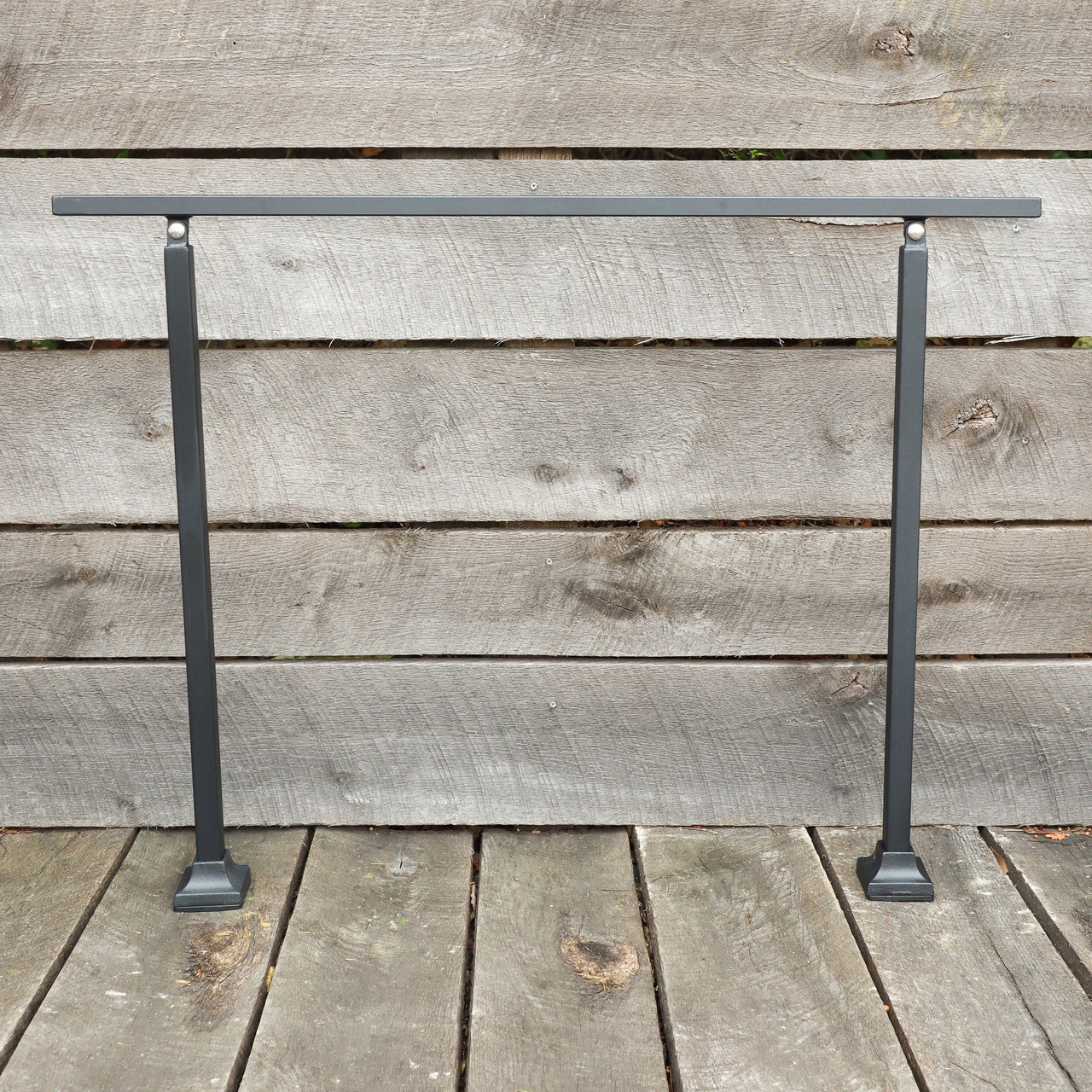 Adjustable Metal Handrail with Rustic Design - Make A Rail Grab Rail - Farmhouse Stair Decor - Maker Table