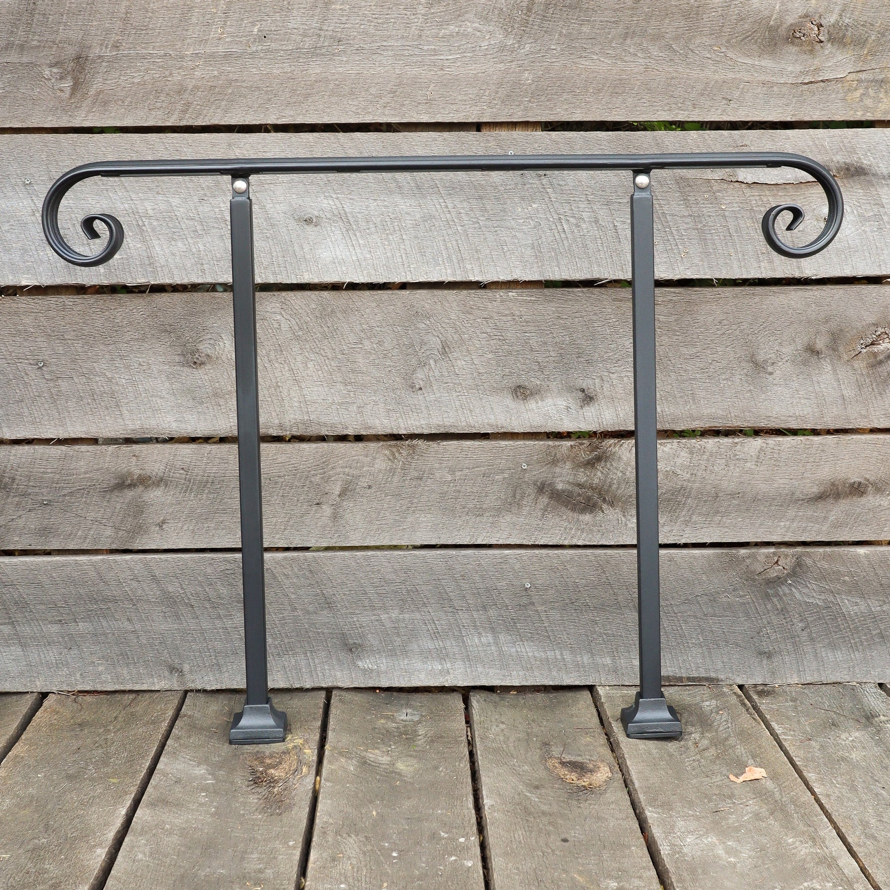 Scroll Hand Railing Adjustable Metal Handrail with Scroll Ends | Victorian Floor Mounted ...