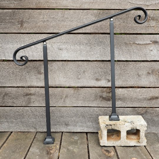 Adjustable Metal Handrail with Scroll End - Make A Rail Grab Rail - Victorian Stair Decor - Maker Table