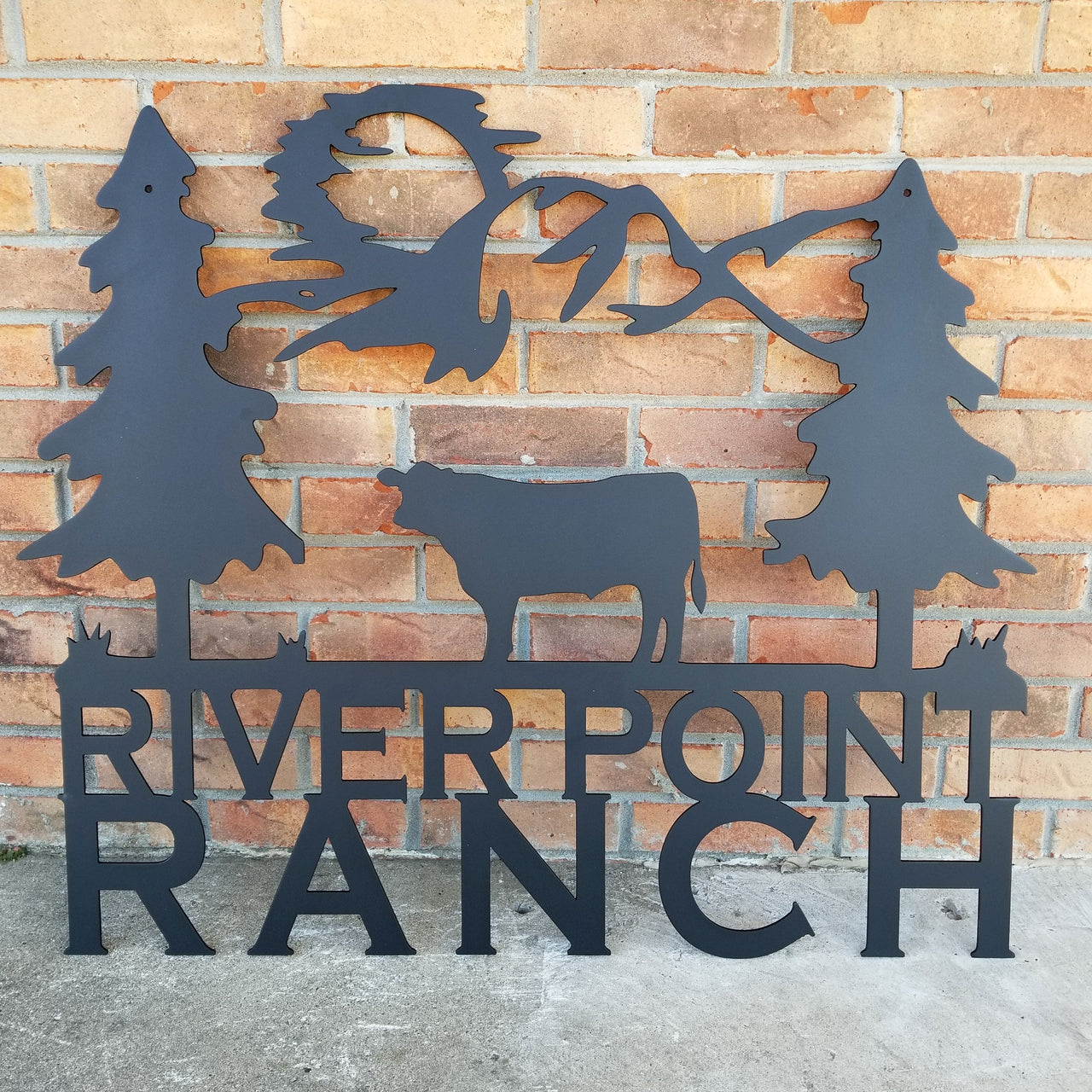 Alpine Animal Sign - Personalized Mountain Decor - Rustic Pine Trees Metal Wall Art - Maker Table