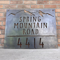 Thumbnail for Alpine Mountain Address Sign - Personalized Address Name and Numbers - Wilderness Drive Address Sign - Mountains - Alpine - Free Shipping - Maker Table