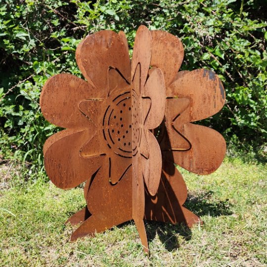 Anemone Outdoor Sculpture - Dandelion Puff Garden Decor - Outdoor Metal Art - Birth Month Flower - Carnation - Maker Table