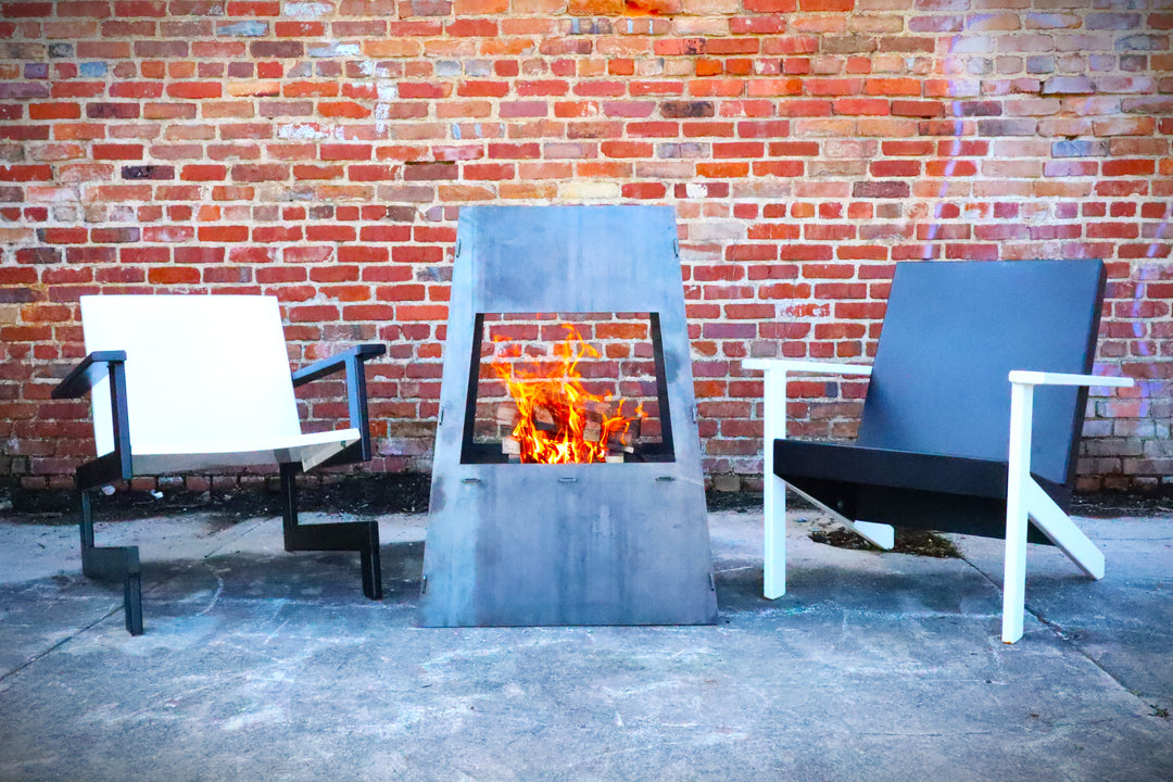 Modern Heavy-Duty 7-Gauge Steel Chiminea | Double-Sided Outdoor Fire Pit