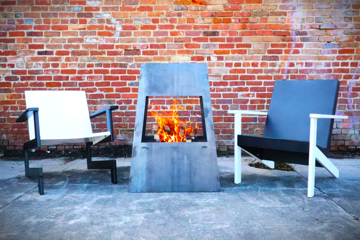 Modern Heavy-Duty 7-Gauge Steel Chiminea | Double-Sided Outdoor Fire Pit