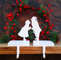 Thumbnail for 2-PACK Heavy Mr. and Mrs. Claus Stocking Holder - FREE SHIPPING, Heavy, Unique, Use on Mantel, Stairs, or Shelf, Holiday Gift for All