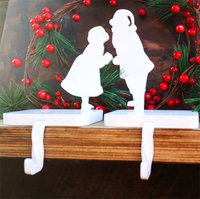 Thumbnail for 2-PACK Heavy Mr. and Mrs. Claus Stocking Holder - FREE SHIPPING, Heavy, Unique, Use on Mantel, Stairs, or Shelf, Holiday Gift for All