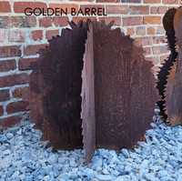 Thumbnail for Cactus Metal Sculpture - Metal Yard Art Sculpture - Round Cactus Sculpture - Succulent - Columnar - Golden Barrel - Agave