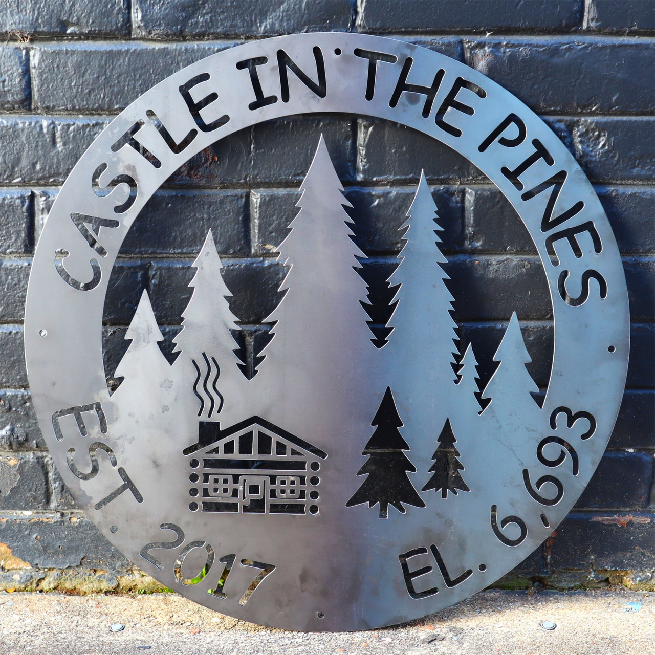 Custom Metal Sign for Your Cabin in the Pines - Personalized Wall Art - Handmade Gift - Custom Outdoor Sign - Cabin Signs